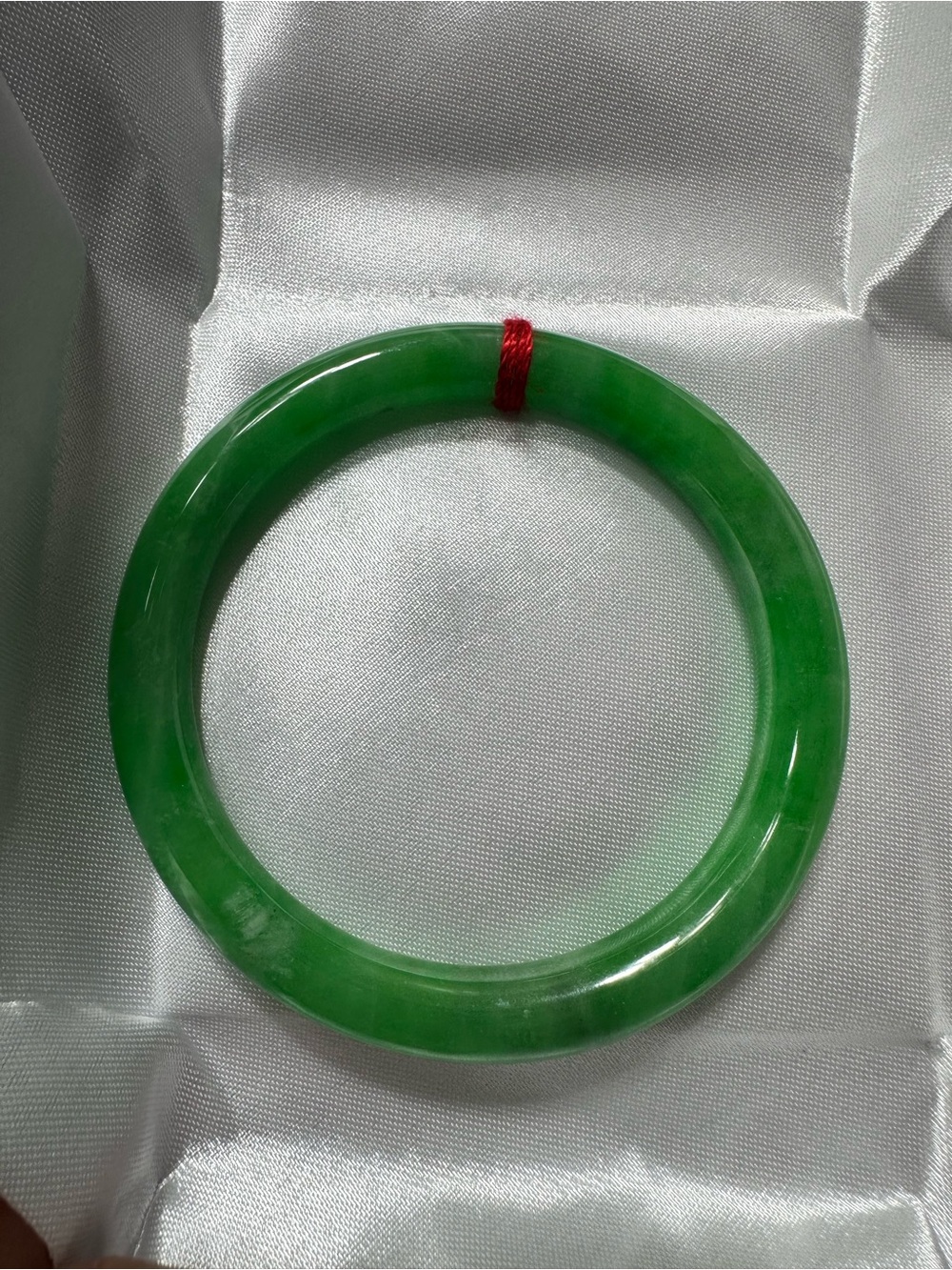 Green Jade Bangle Bracelet -Classic Women's Jewelry 18cm inner circumference-L01